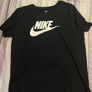 Nike Black Tee with White Swoosh Logo